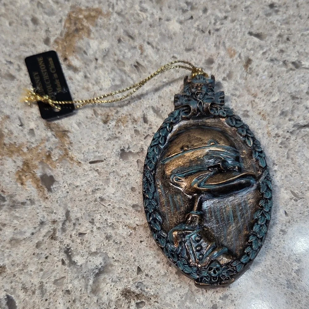 NWT Vintage Disney Nightmare Before Christmas Ornament Bronze Verdigris Resin